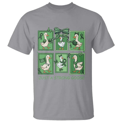 Funny Liver Cancer Warrior Support Gift T Shirt Just A Strong Goose
