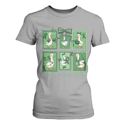 Funny Liver Cancer Warrior Support Gift T Shirt For Women Just A Strong Goose