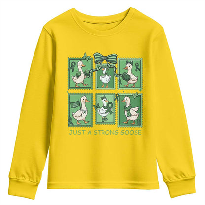 Funny Liver Cancer Warrior Support Gift Youth Sweatshirt Just A Strong Goose