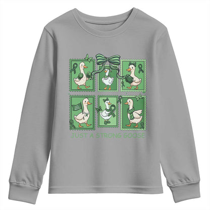 Funny Liver Cancer Warrior Support Gift Youth Sweatshirt Just A Strong Goose