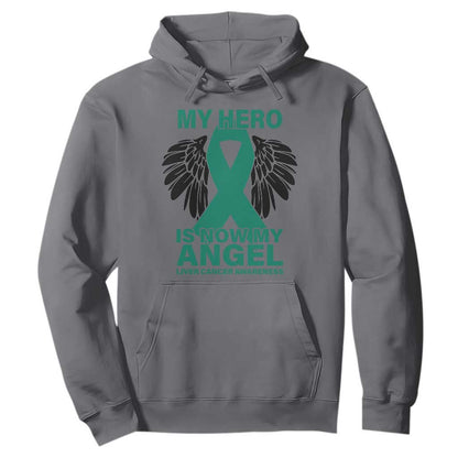 Liver Cancer Memorial Gift Hoodie My Hero Is Now My Angel