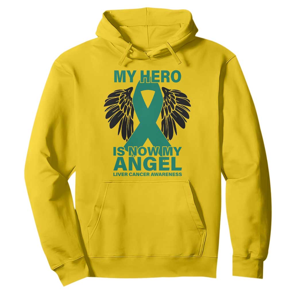 Liver Cancer Memorial Gift Hoodie My Hero Is Now My Angel