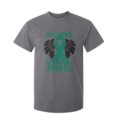 Liver Cancer Memorial Gift T Shirt For Kid My Hero Is Now My Angel
