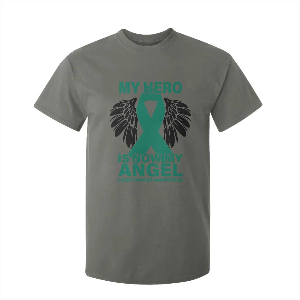 Liver Cancer Memorial Gift T Shirt For Kid My Hero Is Now My Angel
