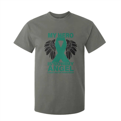 Liver Cancer Memorial Gift T Shirt For Kid My Hero Is Now My Angel