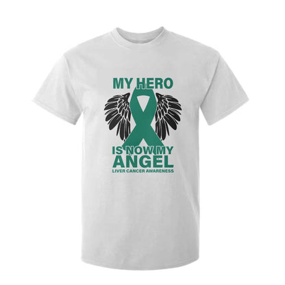 Liver Cancer Memorial Gift T Shirt For Kid My Hero Is Now My Angel