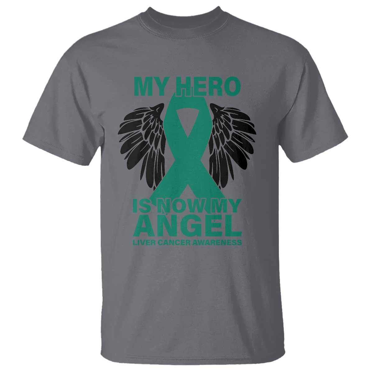 Liver Cancer Memorial Gift T Shirt My Hero Is Now My Angel
