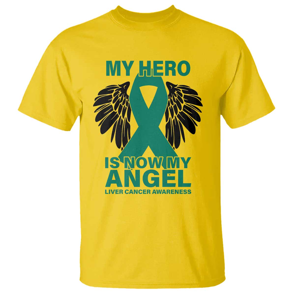 Liver Cancer Memorial Gift T Shirt My Hero Is Now My Angel