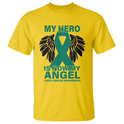 Liver Cancer Memorial Gift T Shirt My Hero Is Now My Angel