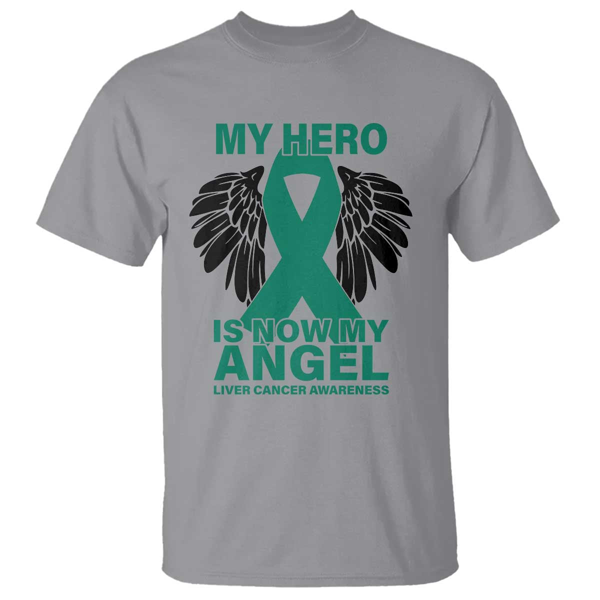 Liver Cancer Memorial Gift T Shirt My Hero Is Now My Angel