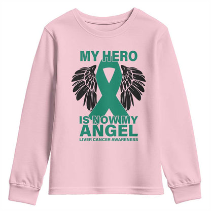 Liver Cancer Memorial Gift Youth Sweatshirt My Hero Is Now My Angel