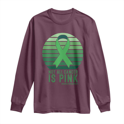 Liver Cancer Long Sleeve Shirt Not All Cancer Is Pink Ribbon Support Gift
