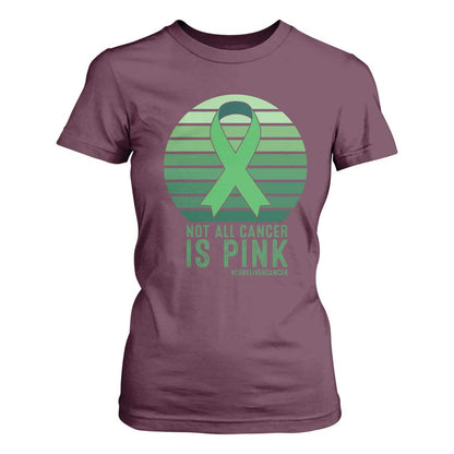 Liver Cancer T Shirt For Women Not All Cancer Is Pink Ribbon Support Gift
