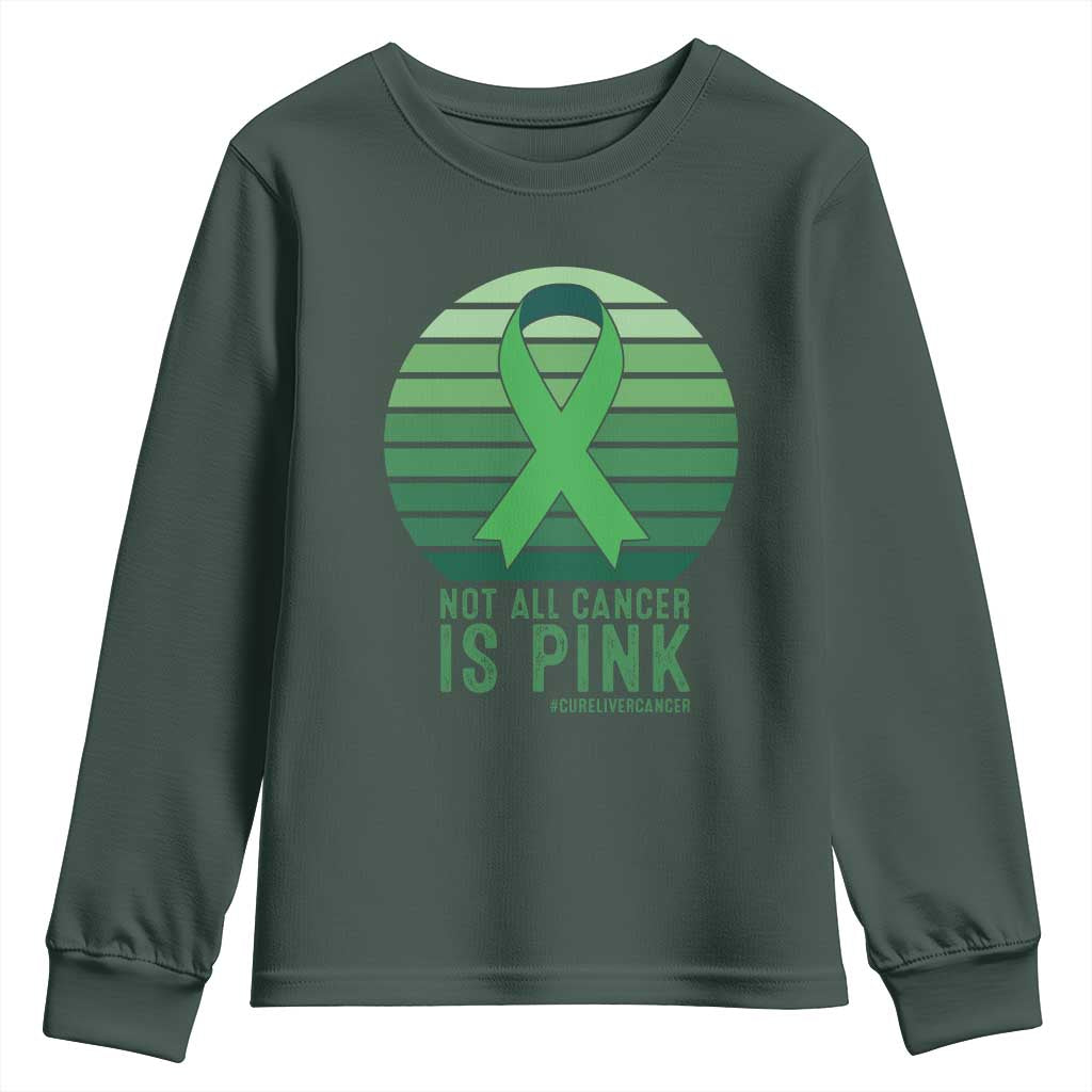 Liver Cancer Youth Sweatshirt Not All Cancer Is Pink Ribbon Support Gift