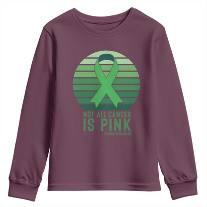 Liver Cancer Youth Sweatshirt Not All Cancer Is Pink Ribbon Support Gift