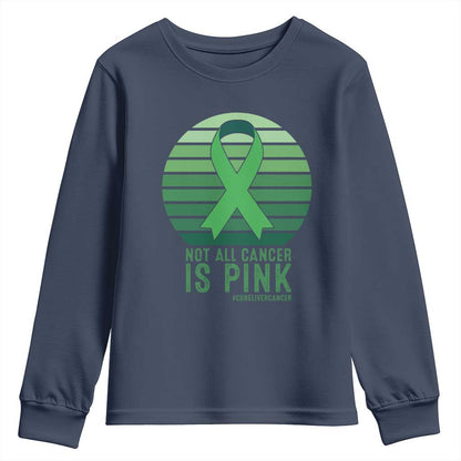 Liver Cancer Youth Sweatshirt Not All Cancer Is Pink Ribbon Support Gift