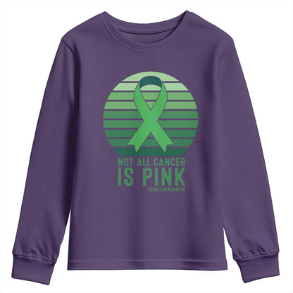 Liver Cancer Youth Sweatshirt Not All Cancer Is Pink Ribbon Support Gift