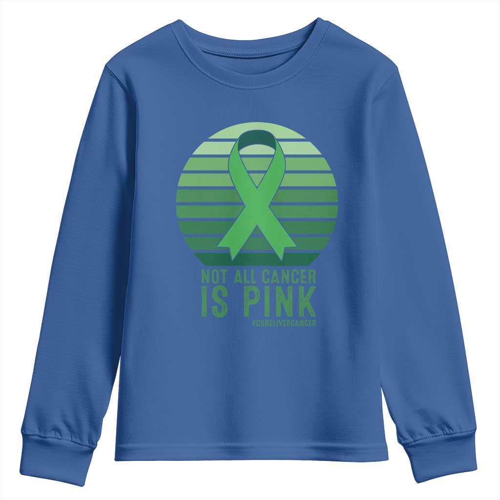 Liver Cancer Youth Sweatshirt Not All Cancer Is Pink Ribbon Support Gift