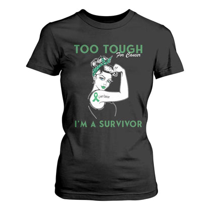 Liver Cancer Warrior Woman Gift T Shirt For Women Too Tough For Cancer Im A Survivor