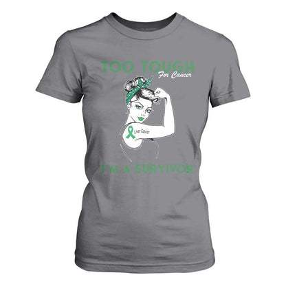 Liver Cancer Warrior Woman Gift T Shirt For Women Too Tough For Cancer Im A Survivor