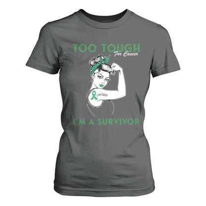 Liver Cancer Warrior Woman Gift T Shirt For Women Too Tough For Cancer Im A Survivor