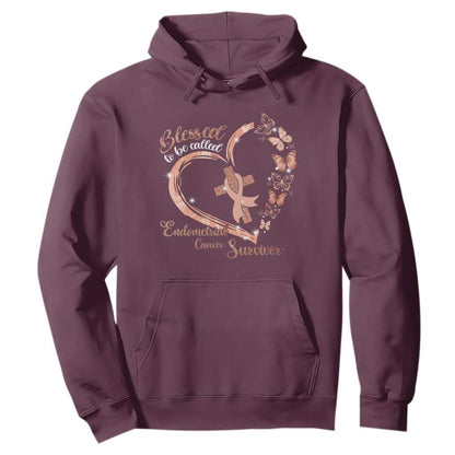 Endometrial Cancer Warrior Gift Hoodie Blessed To Be Called A Survivor