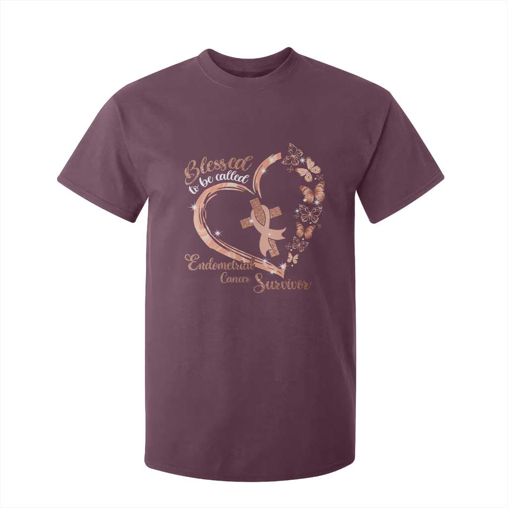 Endometrial Cancer Warrior Gift T Shirt For Kid Blessed To Be Called A Survivor