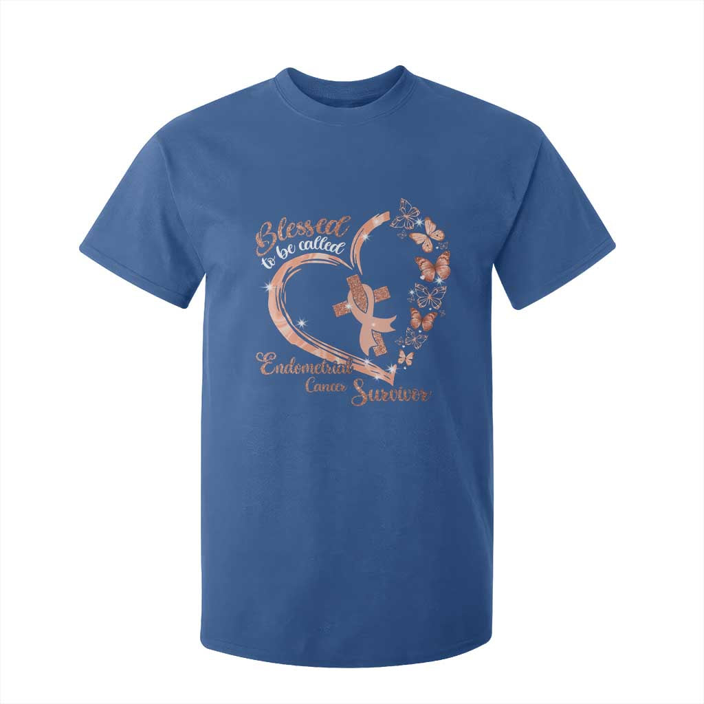 Endometrial Cancer Warrior Gift T Shirt For Kid Blessed To Be Called A Survivor