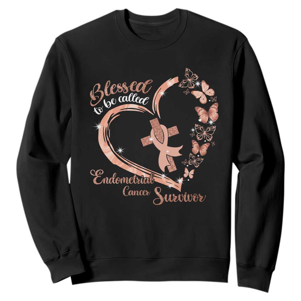 Endometrial Cancer Warrior Gift Sweatshirt Blessed To Be Called A Survivor
