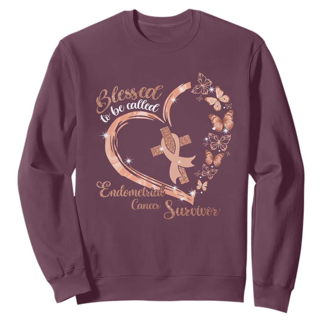 Endometrial Cancer Warrior Gift Sweatshirt Blessed To Be Called A Survivor