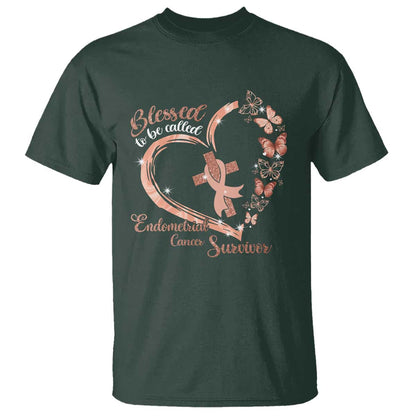 Endometrial Cancer Warrior Gift T Shirt Blessed To Be Called A Survivor