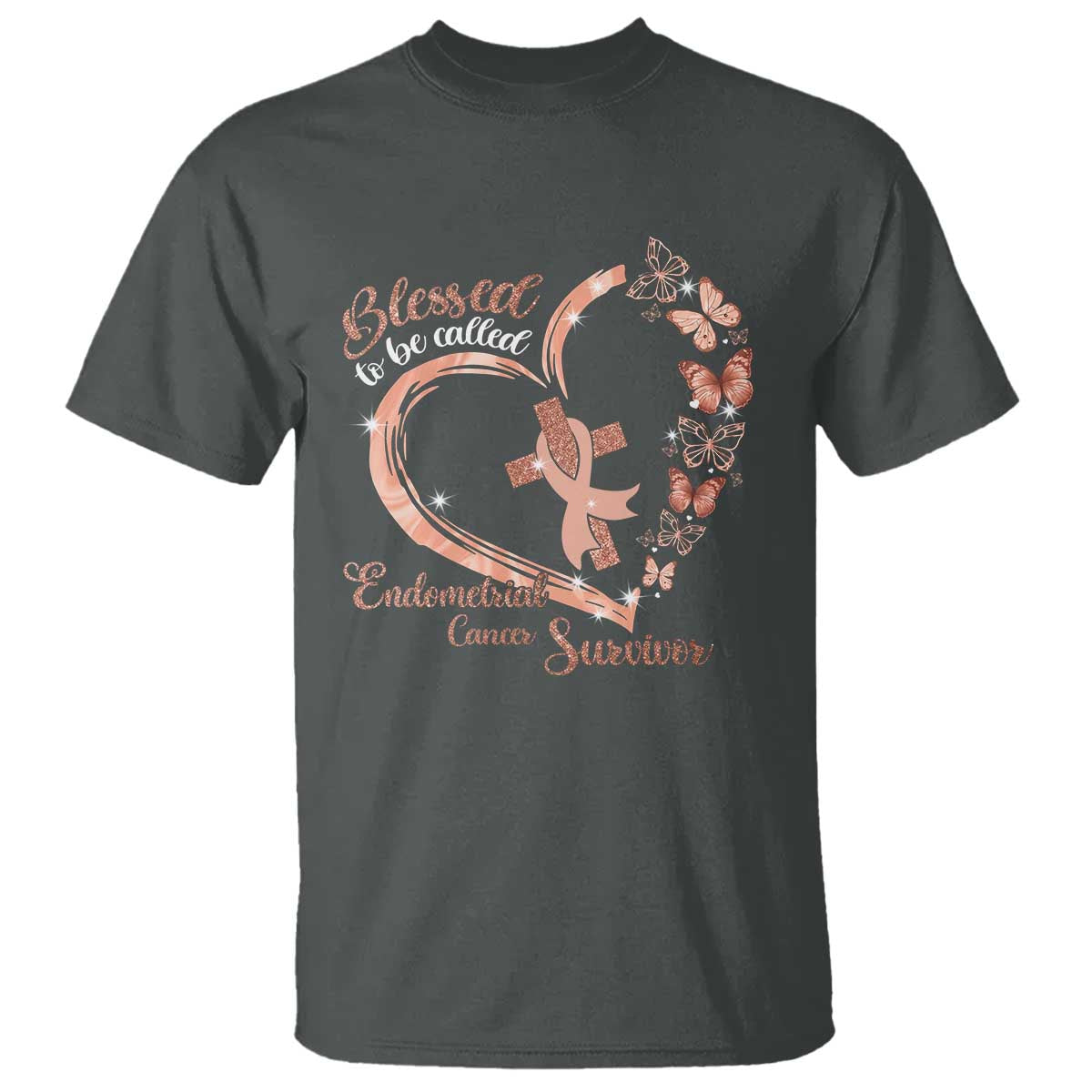 Endometrial Cancer Warrior Gift T Shirt Blessed To Be Called A Survivor
