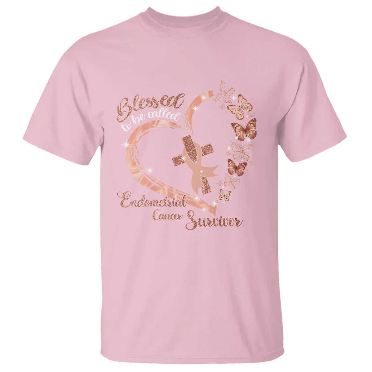 Endometrial Cancer Warrior Gift T Shirt Blessed To Be Called A Survivor