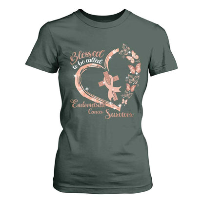 Endometrial Cancer Warrior Gift T Shirt For Women Blessed To Be Called A Survivor