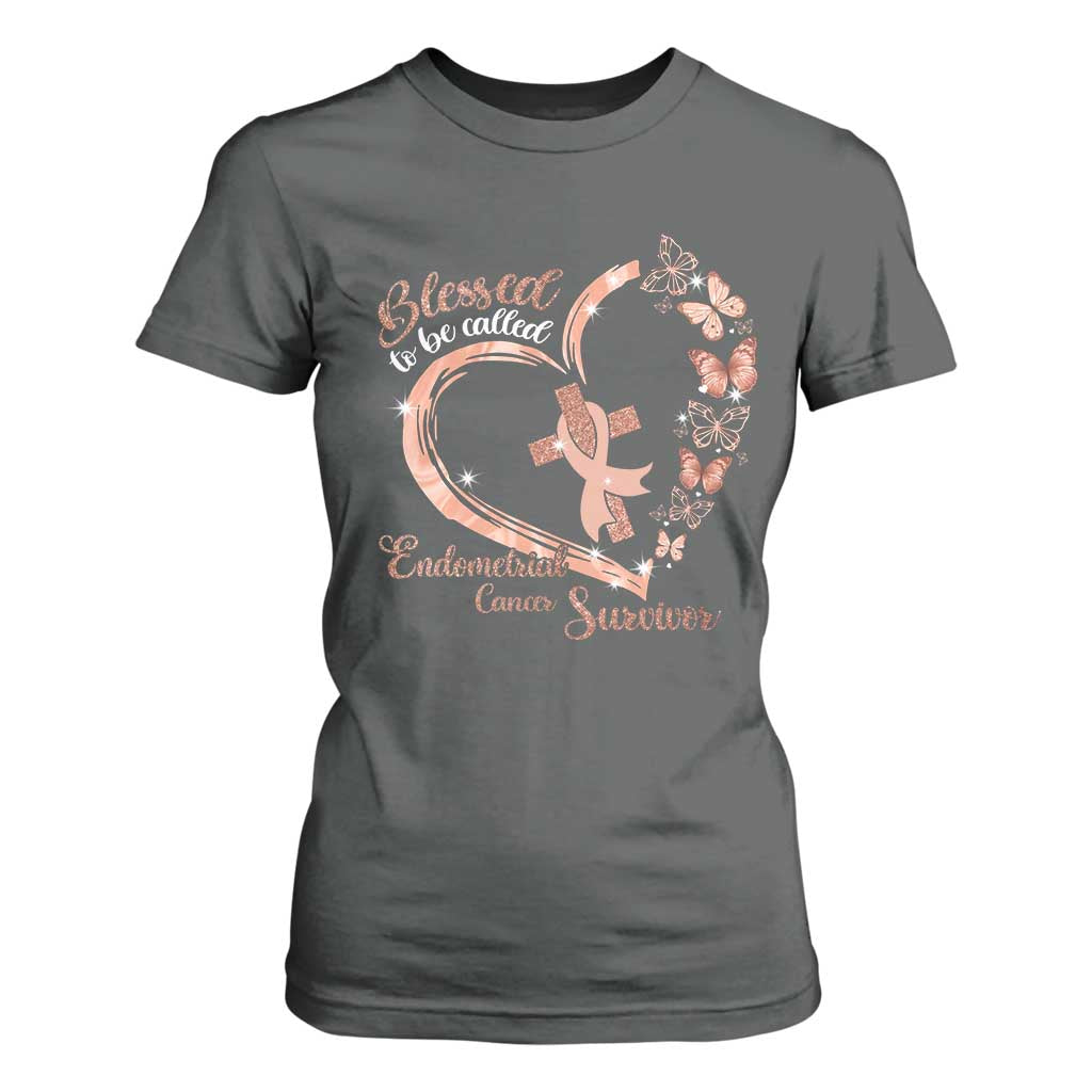 Endometrial Cancer Warrior Gift T Shirt For Women Blessed To Be Called A Survivor