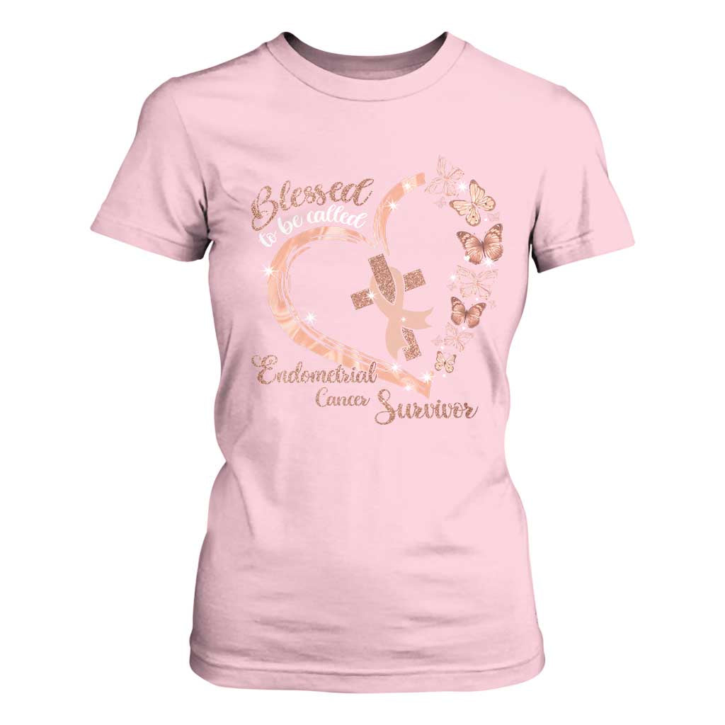 Endometrial Cancer Warrior Gift T Shirt For Women Blessed To Be Called A Survivor