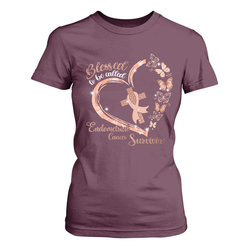 Endometrial Cancer Warrior Gift T Shirt For Women Blessed To Be Called A Survivor