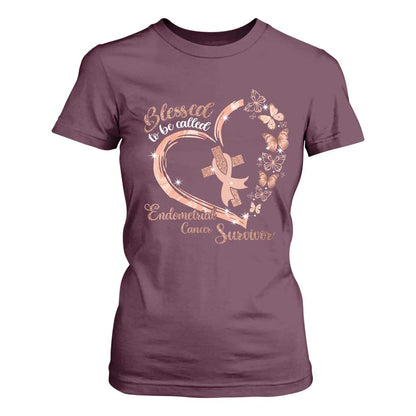 Endometrial Cancer Warrior Gift T Shirt For Women Blessed To Be Called A Survivor