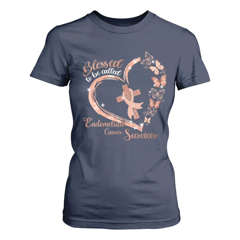 Endometrial Cancer Warrior Gift T Shirt For Women Blessed To Be Called A Survivor