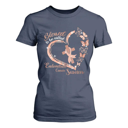 Endometrial Cancer Warrior Gift T Shirt For Women Blessed To Be Called A Survivor