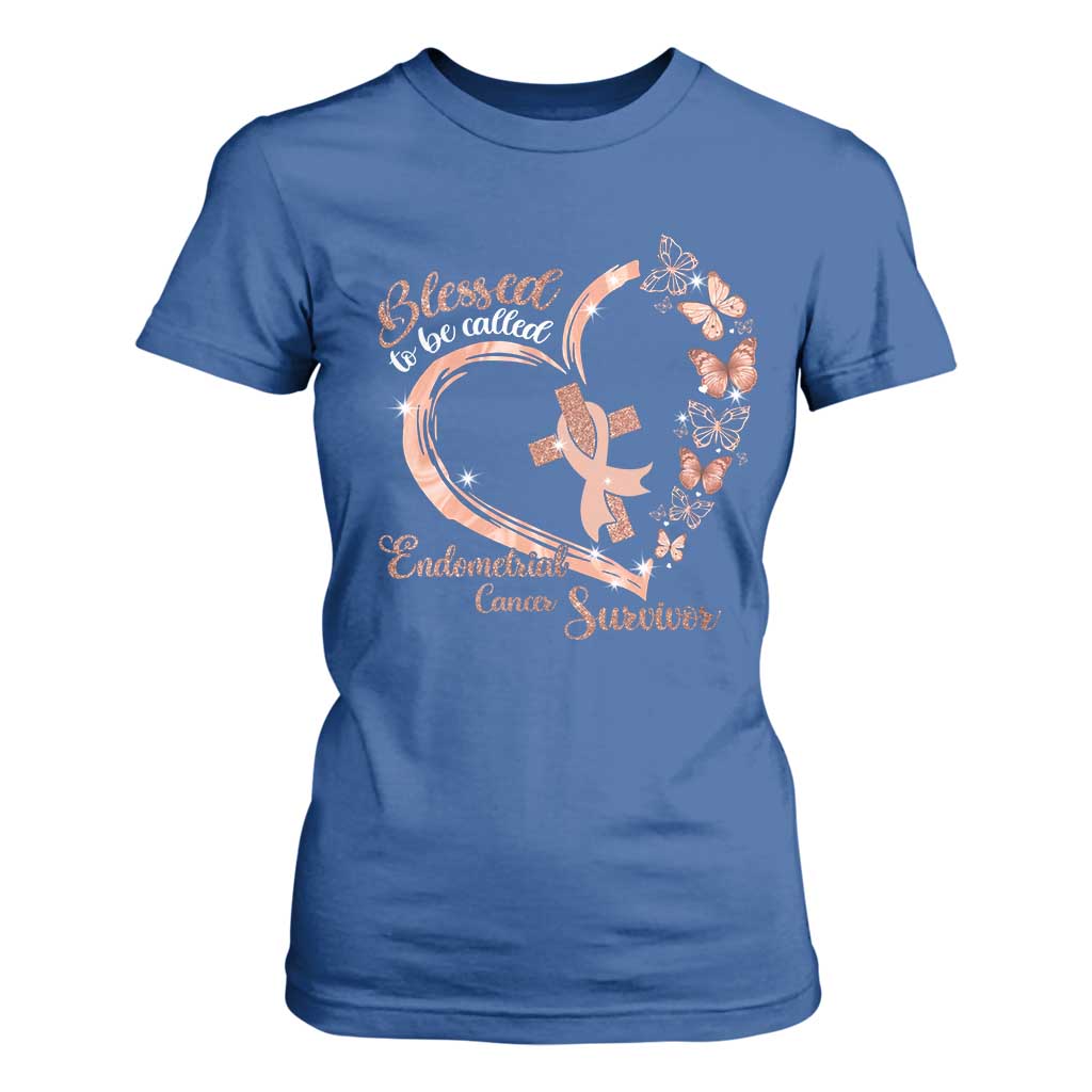 Endometrial Cancer Warrior Gift T Shirt For Women Blessed To Be Called A Survivor
