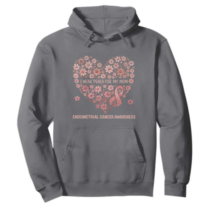 Endometrial Cancer Family Support Hoodie I Wear Peach For My Mom