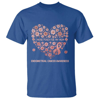 Endometrial Cancer Family Support T Shirt I Wear Peach For My Mom