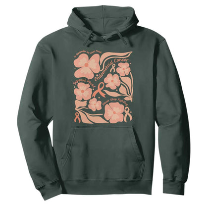 Endometrial Cancer Support Squad Floral Gift Hoodie In September We Wear Peach