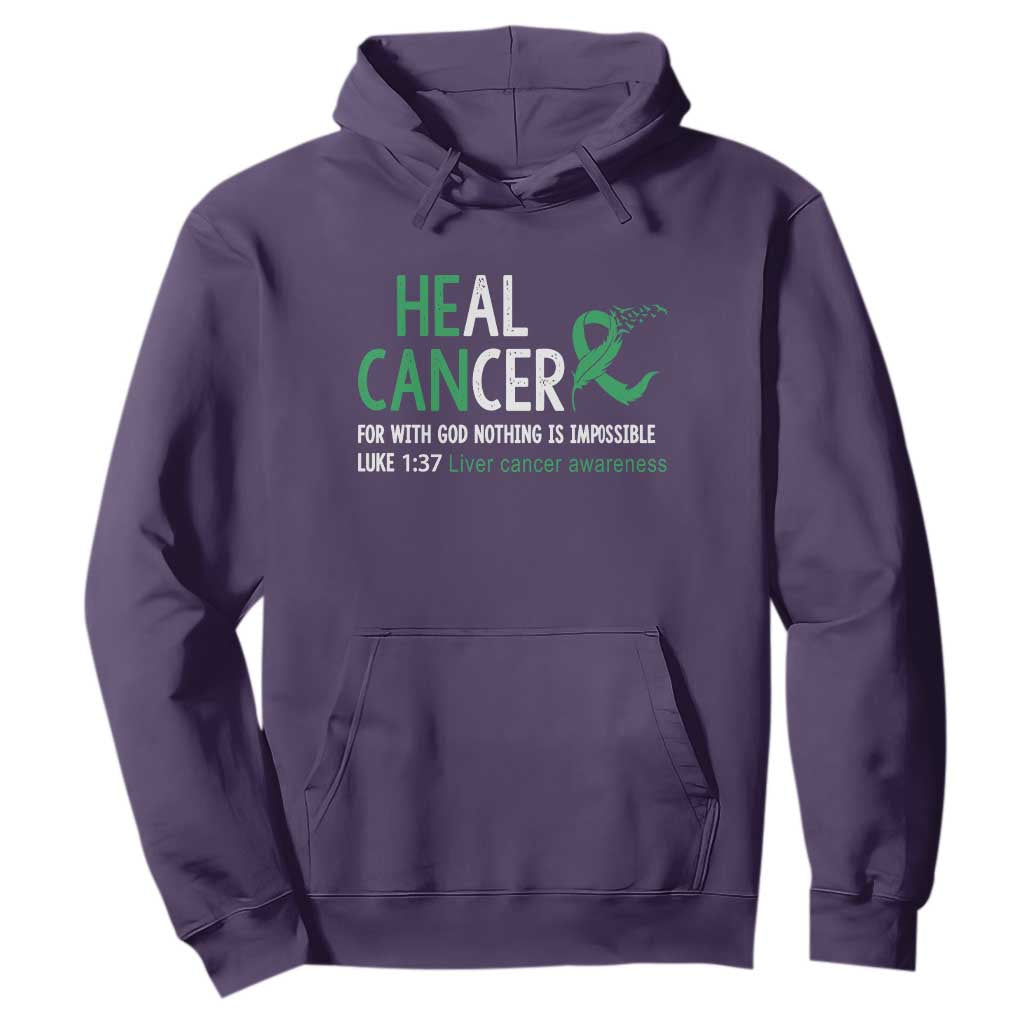Heal Cancer Nothing Is Impossible With God Hoodie Liver Cancer Support Gift
