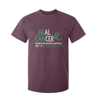 Heal Cancer Nothing Is Impossible With God T Shirt For Kid Liver Cancer Support Gift