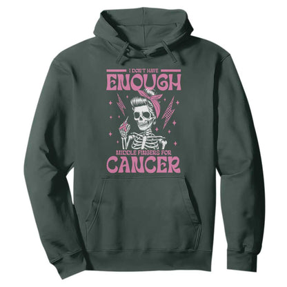 Funny Skeleton Breast Cancer Hoodie I Dont Have Enough Middle Fingers