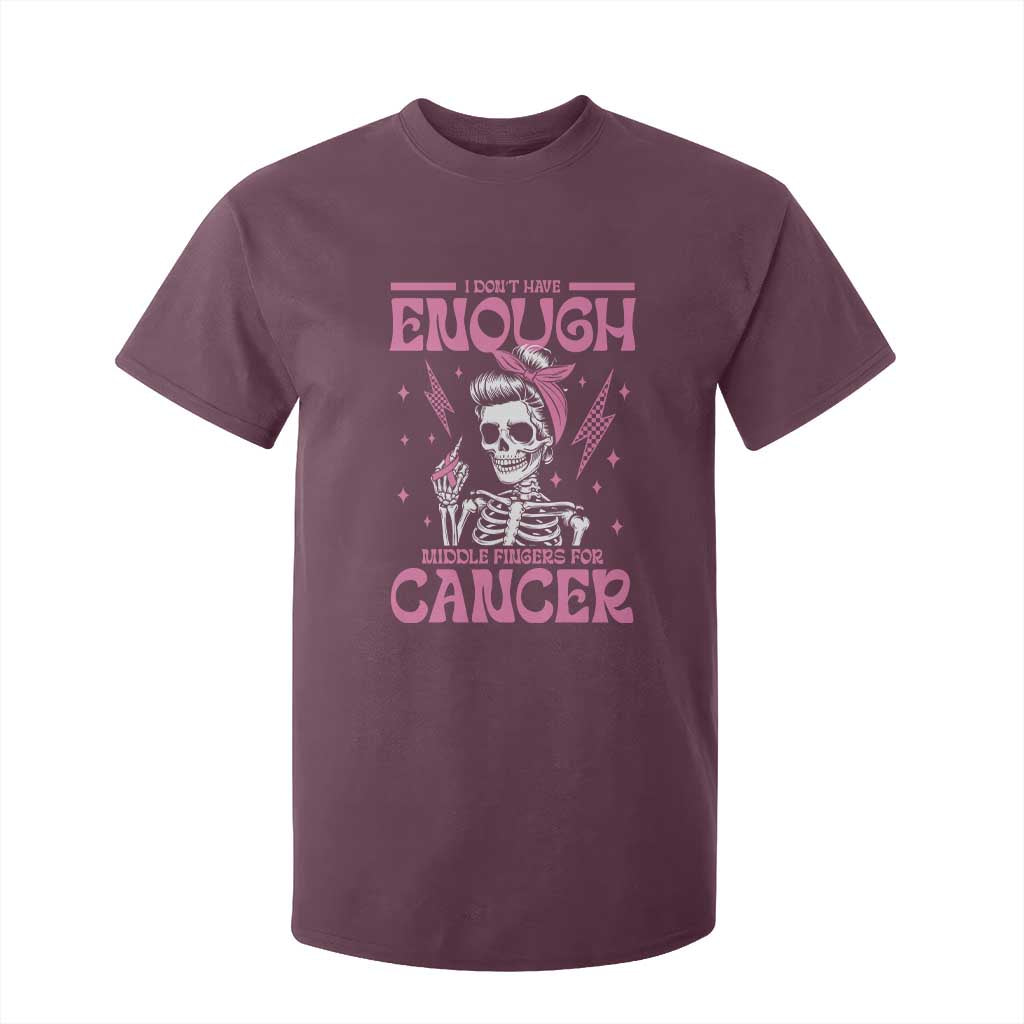 Funny Skeleton Breast Cancer T Shirt For Kid I Dont Have Enough Middle Fingers