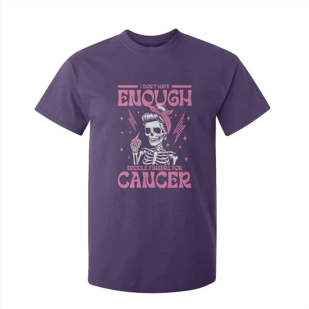 Funny Skeleton Breast Cancer T Shirt For Kid I Dont Have Enough Middle Fingers