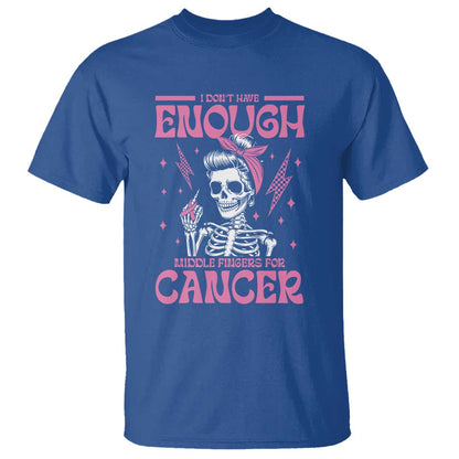Funny Skeleton Breast Cancer T Shirt I Dont Have Enough Middle Fingers